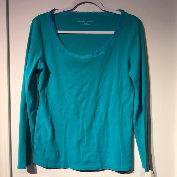 NY Company Teal 100% Cotton Breezy Blouse Embroidery main image 0